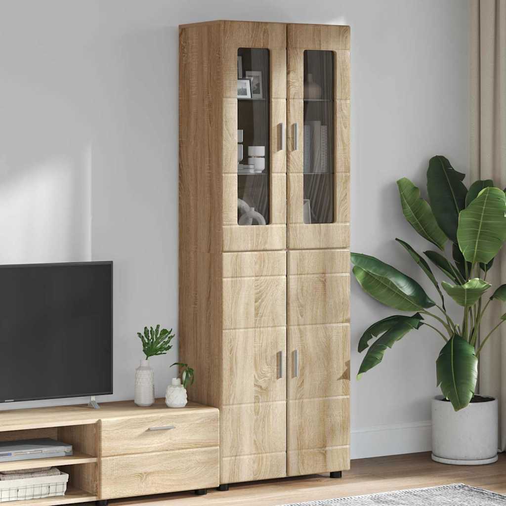 vidaXL Highboard met plank FLORIN Wit 60 x 35 x 182 cm Bewerkt hout