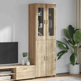vidaXL Highboard met plank FLORIN Wit 60 x 35 x 182 cm Bewerkt hout