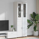 vidaXL Highboard met plank FLORIN Wit 60 x 35 x 182 cm Bewerkt hout