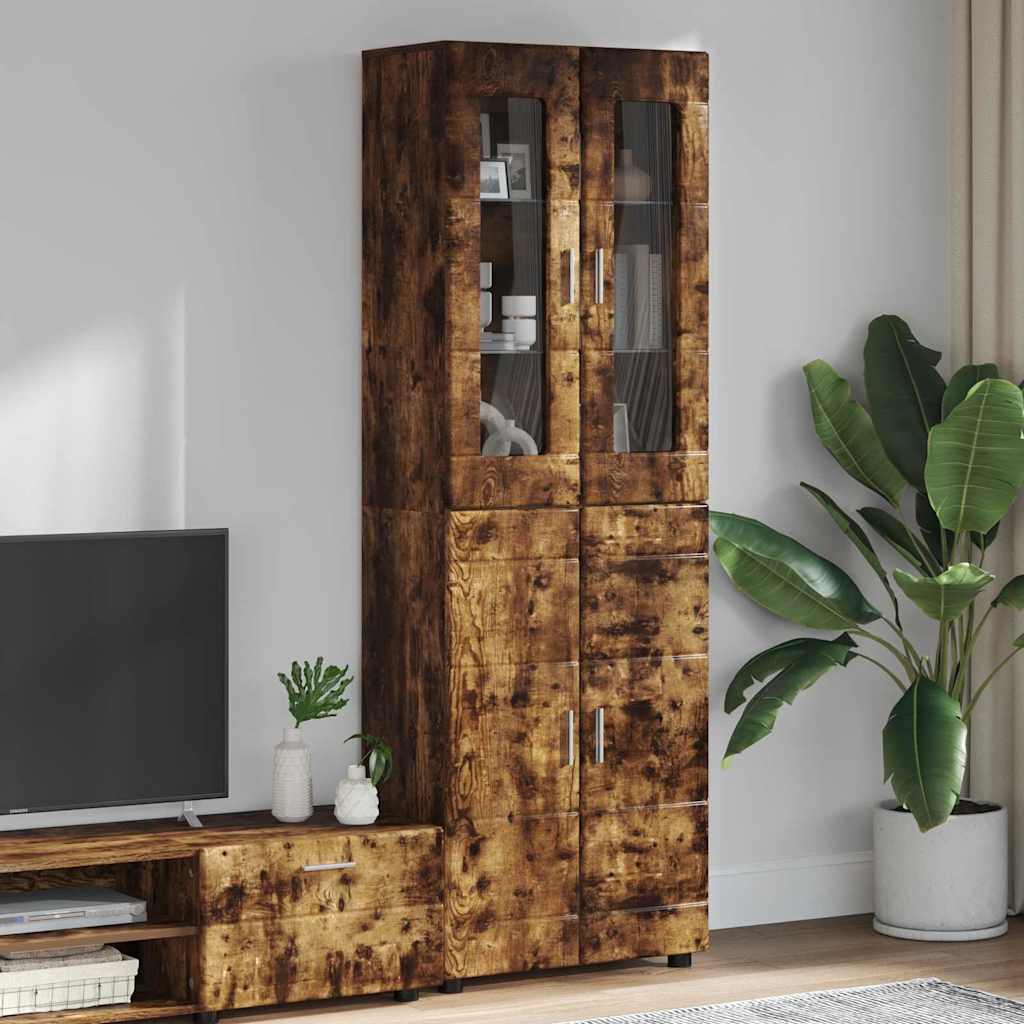 vidaXL Highboard met plank FLORIN Wit 60 x 35 x 182 cm Bewerkt hout