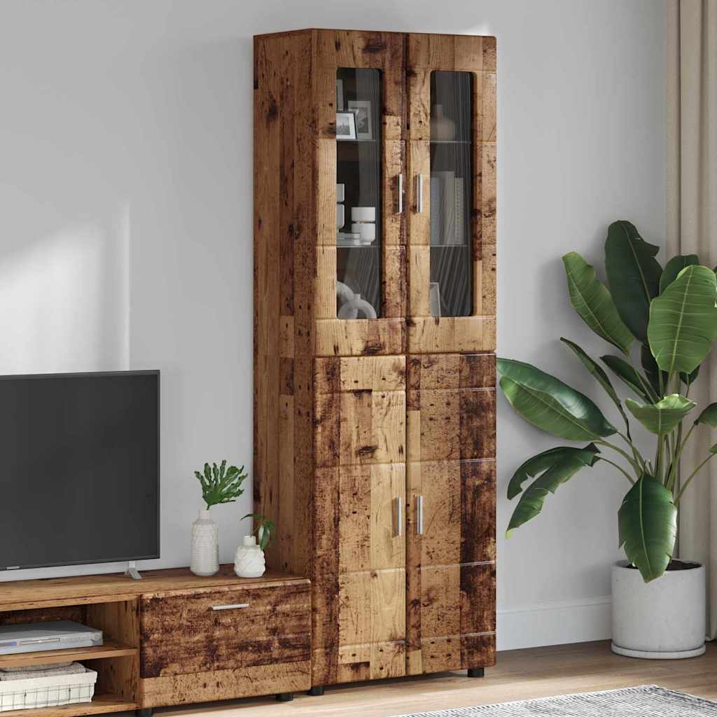 vidaXL Highboard met plank FLORIN Wit 60 x 35 x 182 cm Bewerkt hout