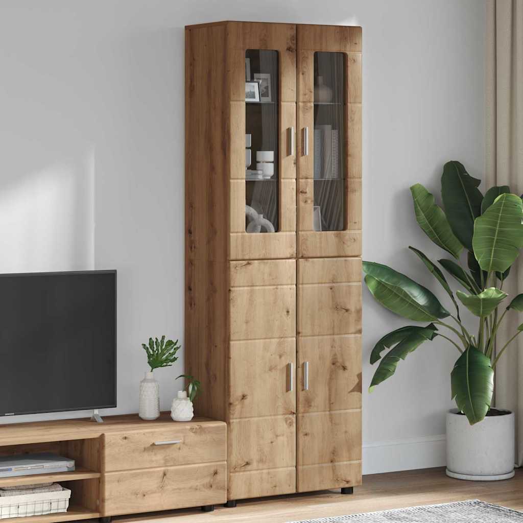 vidaXL Highboard met plank FLORIN Wit 60 x 35 x 182 cm Bewerkt hout