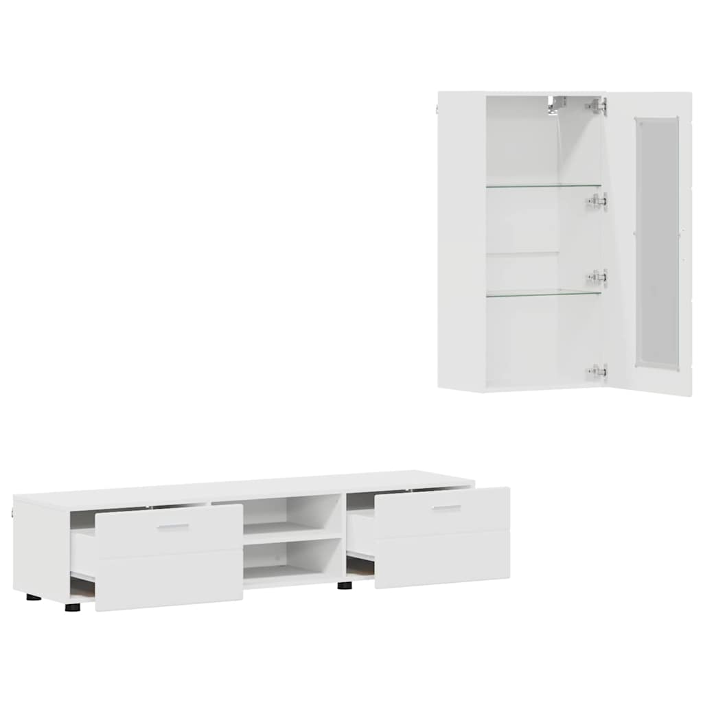 vidaXL Highboard met plank FLORIN Wit 60 x 35 x 182 cm Bewerkt hout