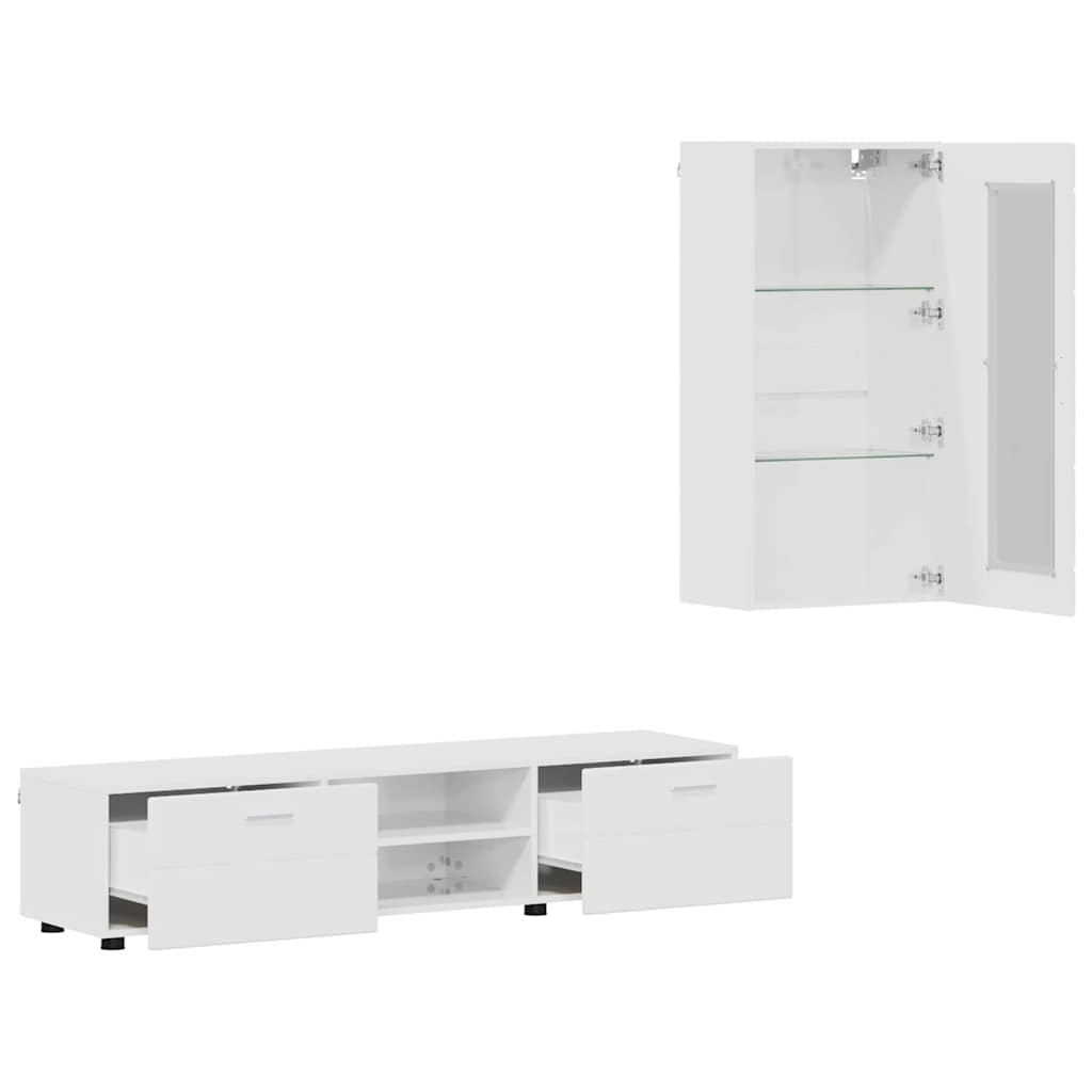 vidaXL Highboard met plank FLORIN Wit 60 x 35 x 182 cm Bewerkt hout