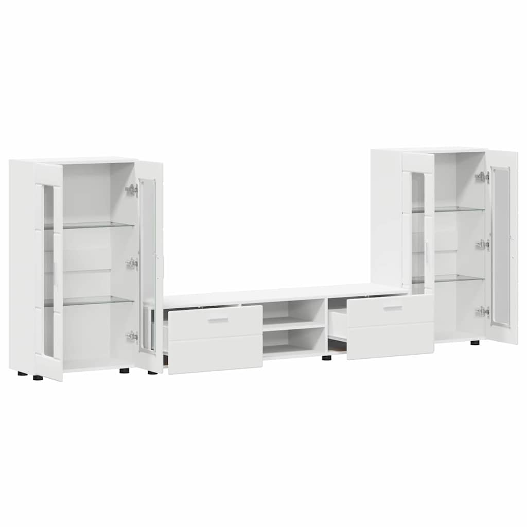 vidaXL Highboard met plank FLORIN Wit 60 x 35 x 182 cm Bewerkt hout