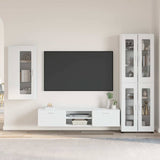 vidaXL Highboard met plank FLORIN Wit 60 x 35 x 182 cm Bewerkt hout