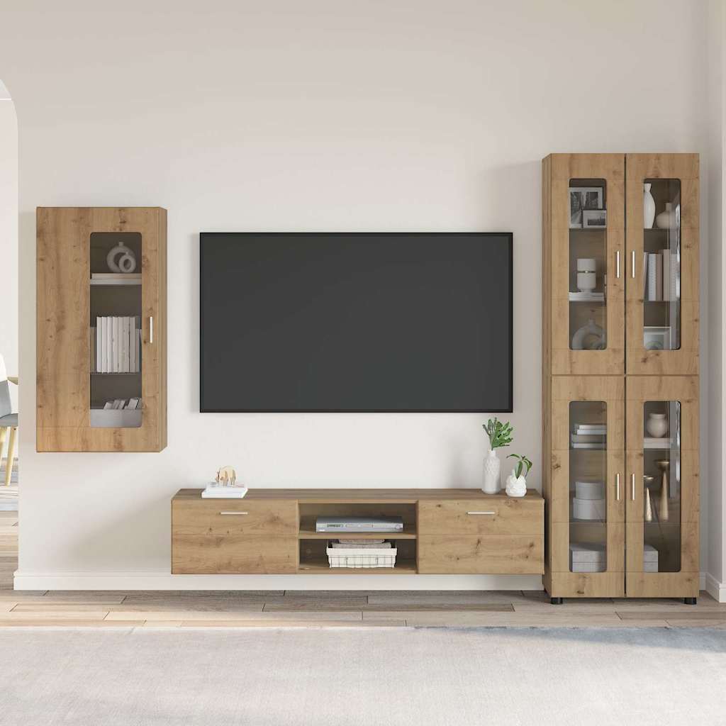 vidaXL Highboard met plank FLORIN Wit 60 x 35 x 182 cm Bewerkt hout