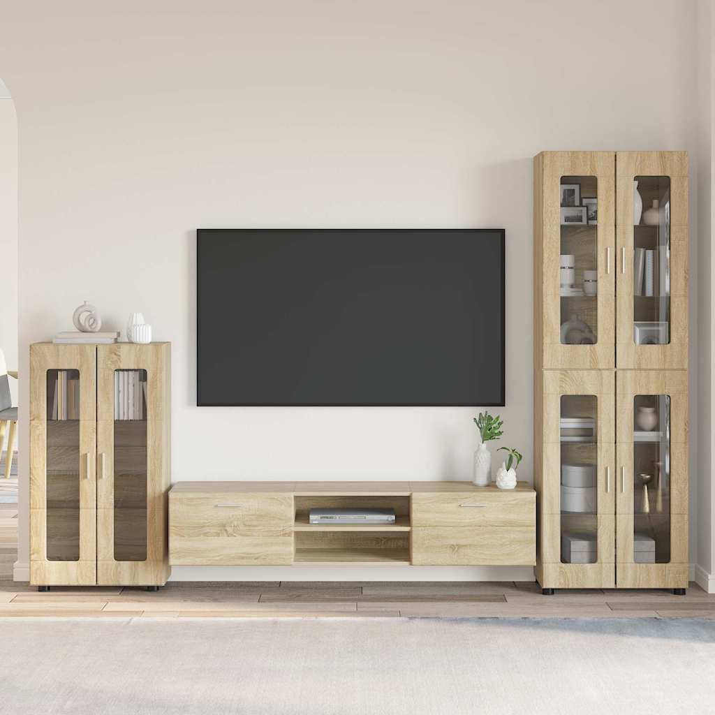 vidaXL Highboard met plank FLORIN Wit 60 x 35 x 182 cm Bewerkt hout
