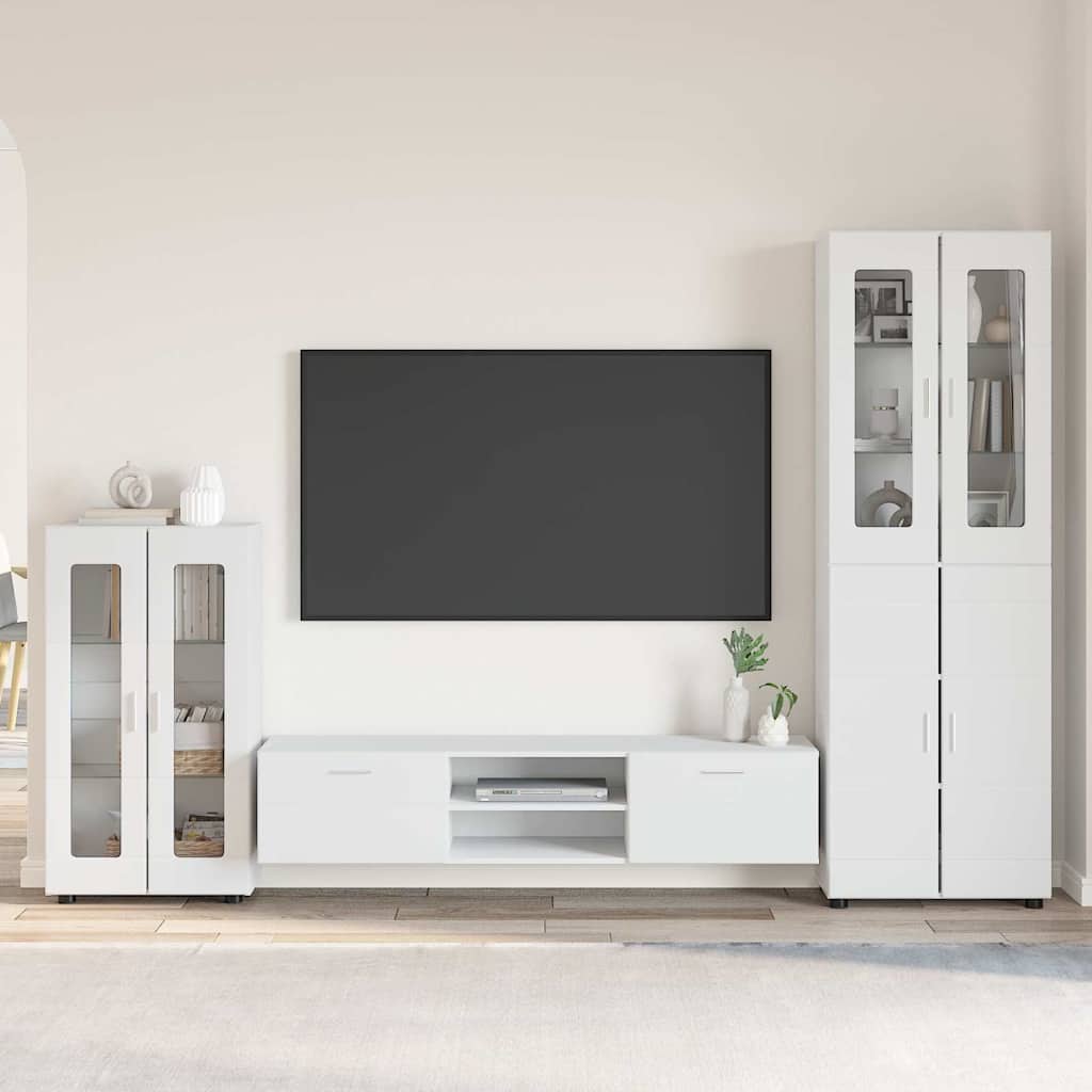 vidaXL Highboard met plank FLORIN Wit 60 x 35 x 182 cm Bewerkt hout