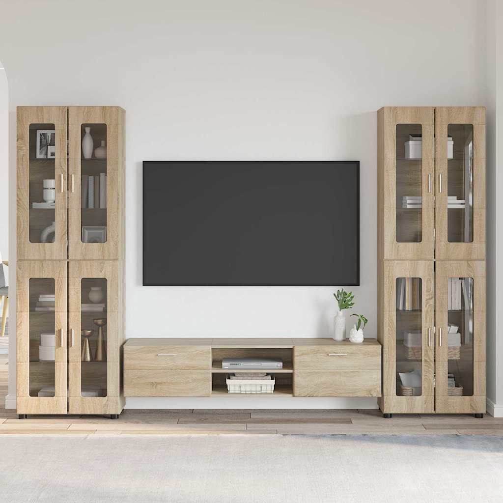 vidaXL Highboard met plank FLORIN Wit 60 x 35 x 182 cm Bewerkt hout