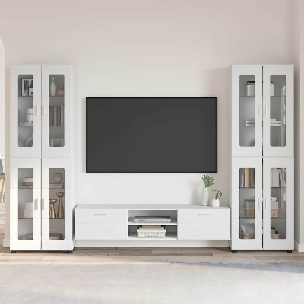 vidaXL Highboard met plank FLORIN Wit 60 x 35 x 182 cm Bewerkt hout
