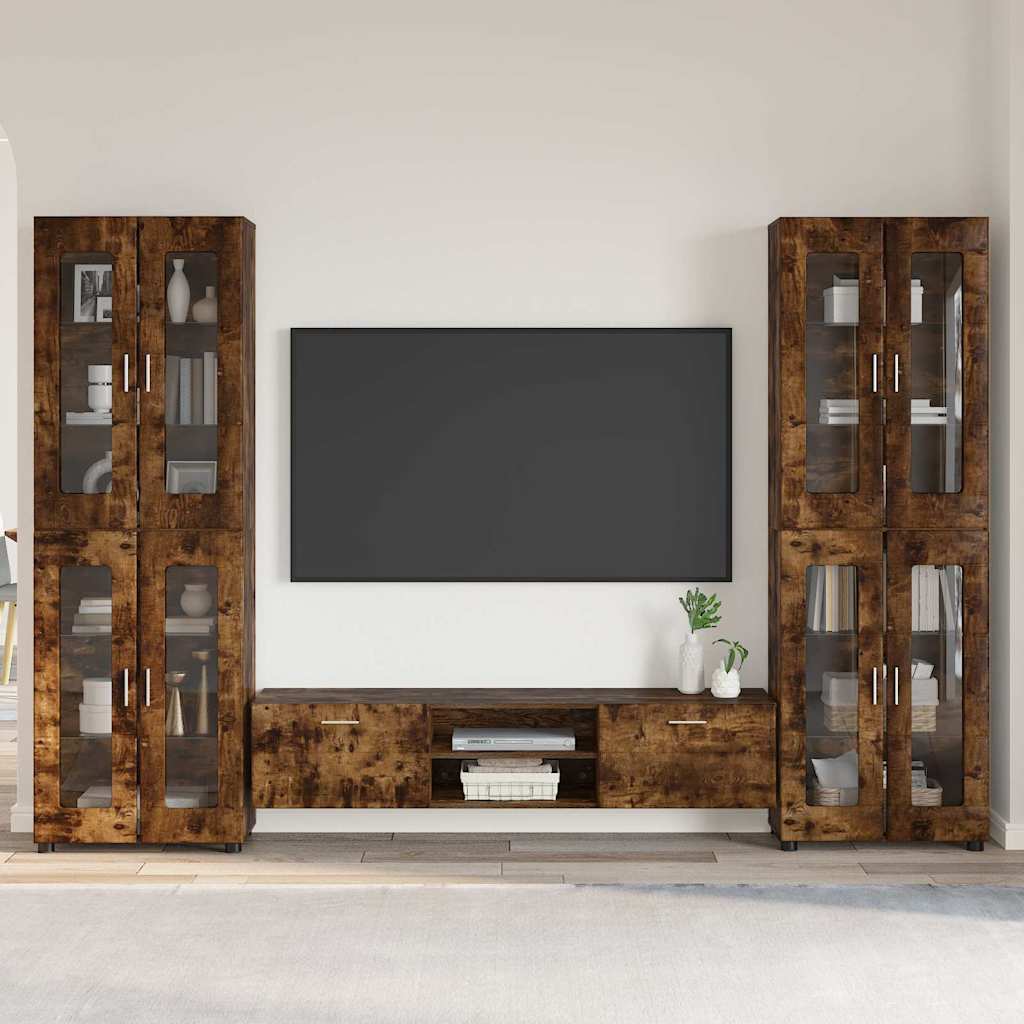 vidaXL Highboard met plank FLORIN Wit 60 x 35 x 182 cm Bewerkt hout