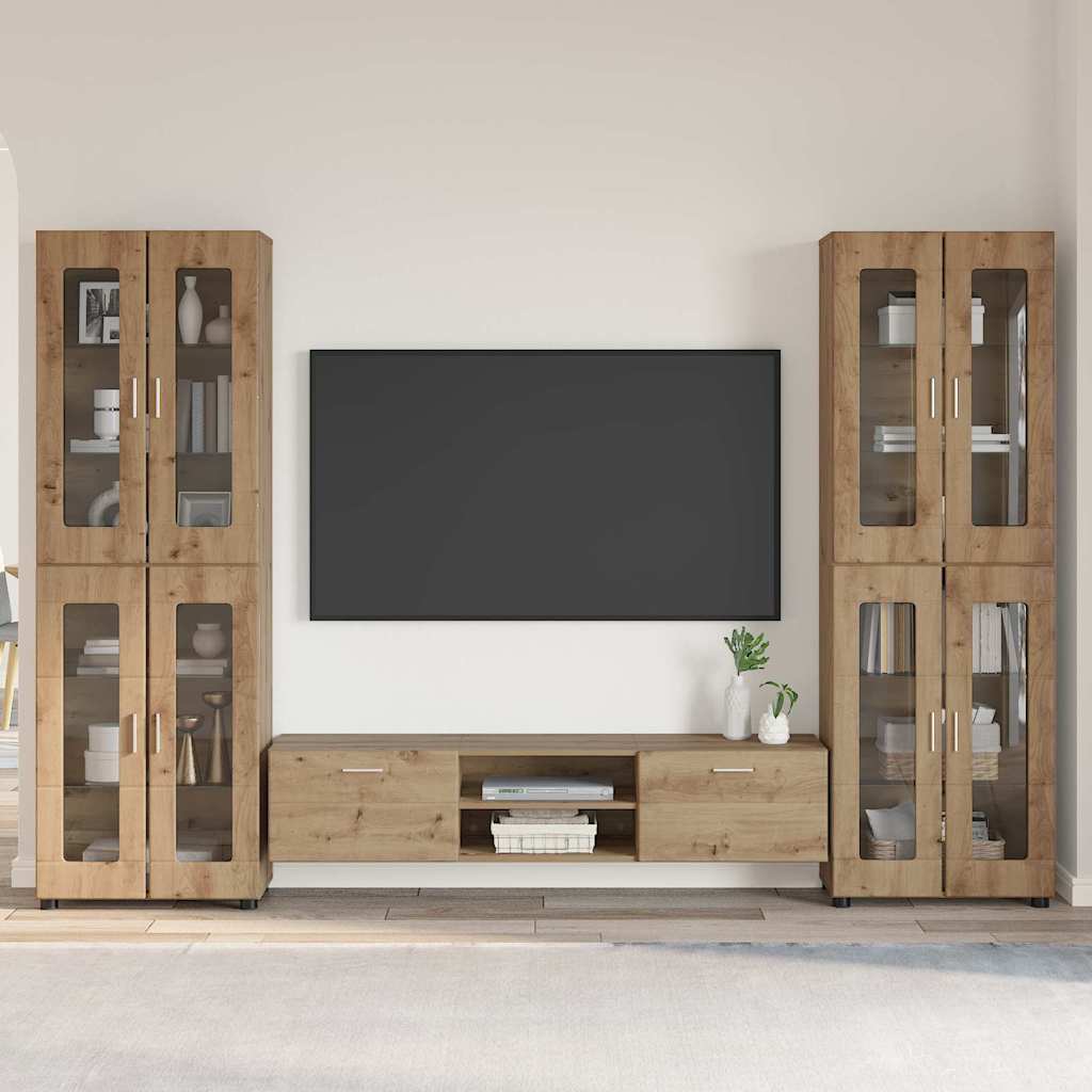 vidaXL Highboard met plank FLORIN Wit 60 x 35 x 182 cm Bewerkt hout