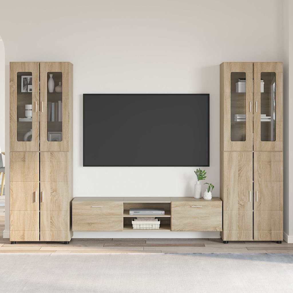 vidaXL Highboard met plank FLORIN Wit 60 x 35 x 182 cm Bewerkt hout