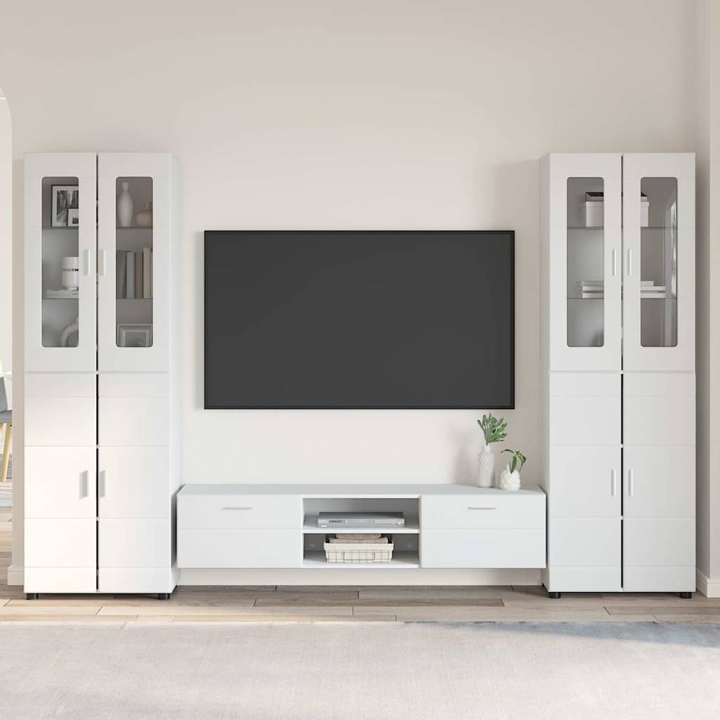 vidaXL Highboard met plank FLORIN Wit 60 x 35 x 182 cm Bewerkt hout