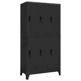 vidaXL Lockerkast met 6 vakken 90x45x180 cm staal grijs