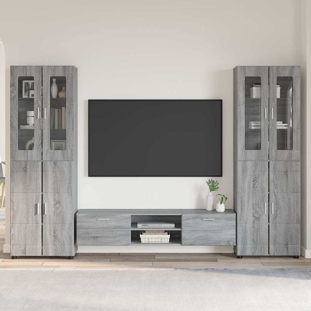 vidaXL Highboard met plank FLORIN Wit 60 x 35 x 182 cm Bewerkt hout