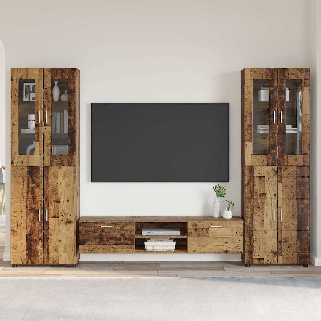 vidaXL Highboard met plank FLORIN Wit 60 x 35 x 182 cm Bewerkt hout