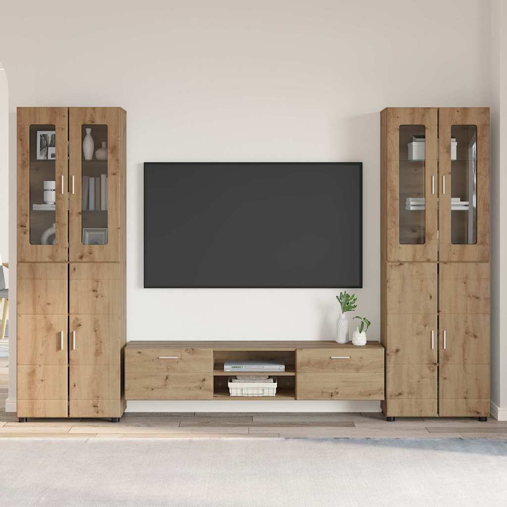 vidaXL Highboard met plank FLORIN Wit 60 x 35 x 182 cm Bewerkt hout