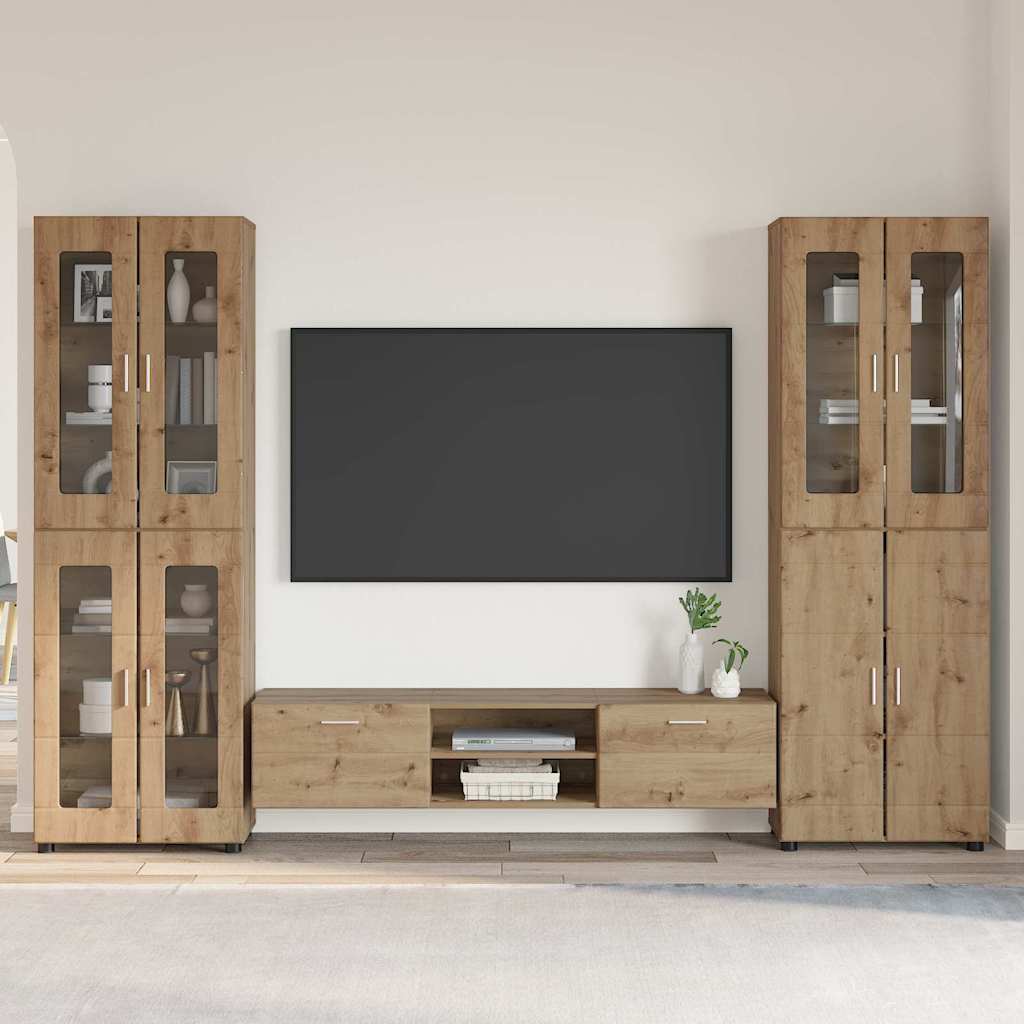 vidaXL Highboard met plank FLORIN Wit 60 x 35 x 182 cm Bewerkt hout