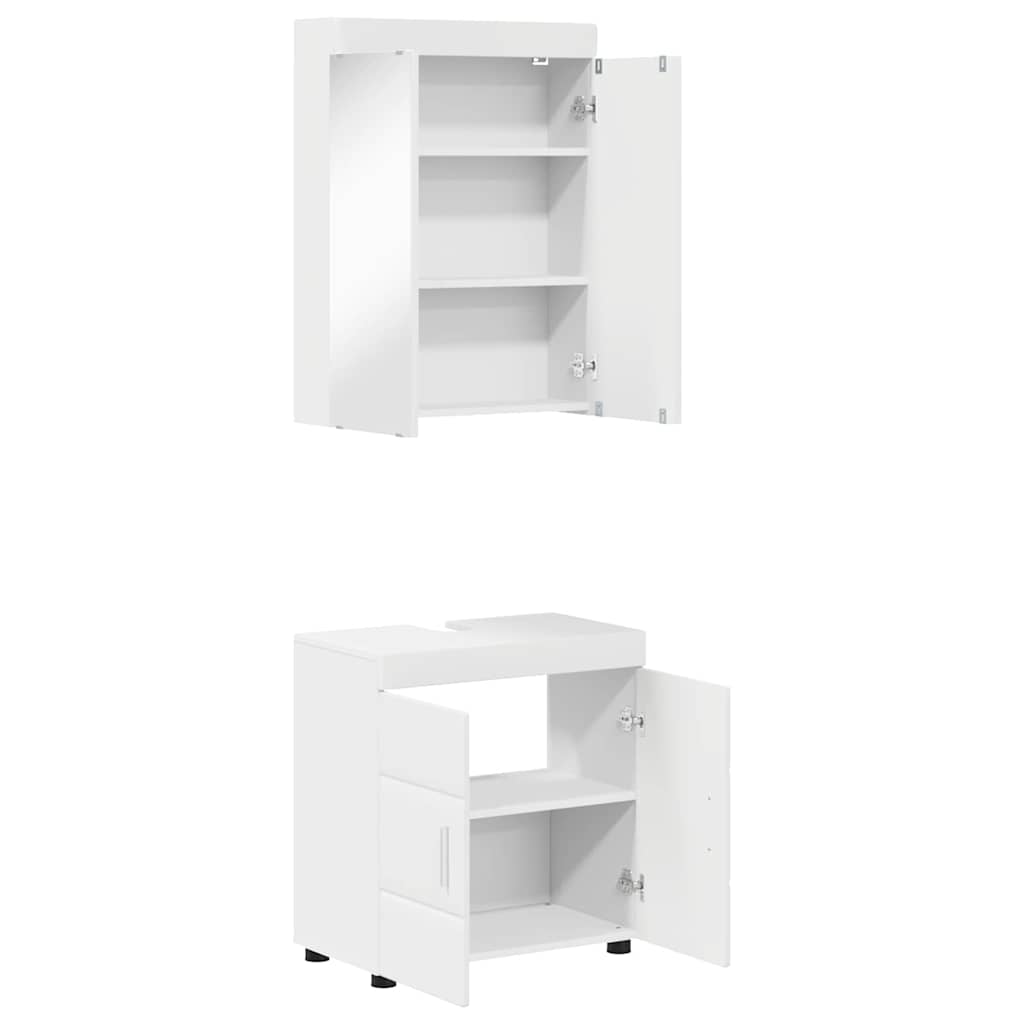 vidaXL Badkamermeubel Set TULUM 2 pcs Wit 60 x 34 x 63 cm Bewerkt hout