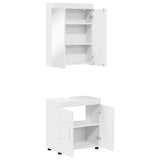 vidaXL Badkamermeubel Set TULUM 2 pcs Wit 60 x 34 x 63 cm Bewerkt hout