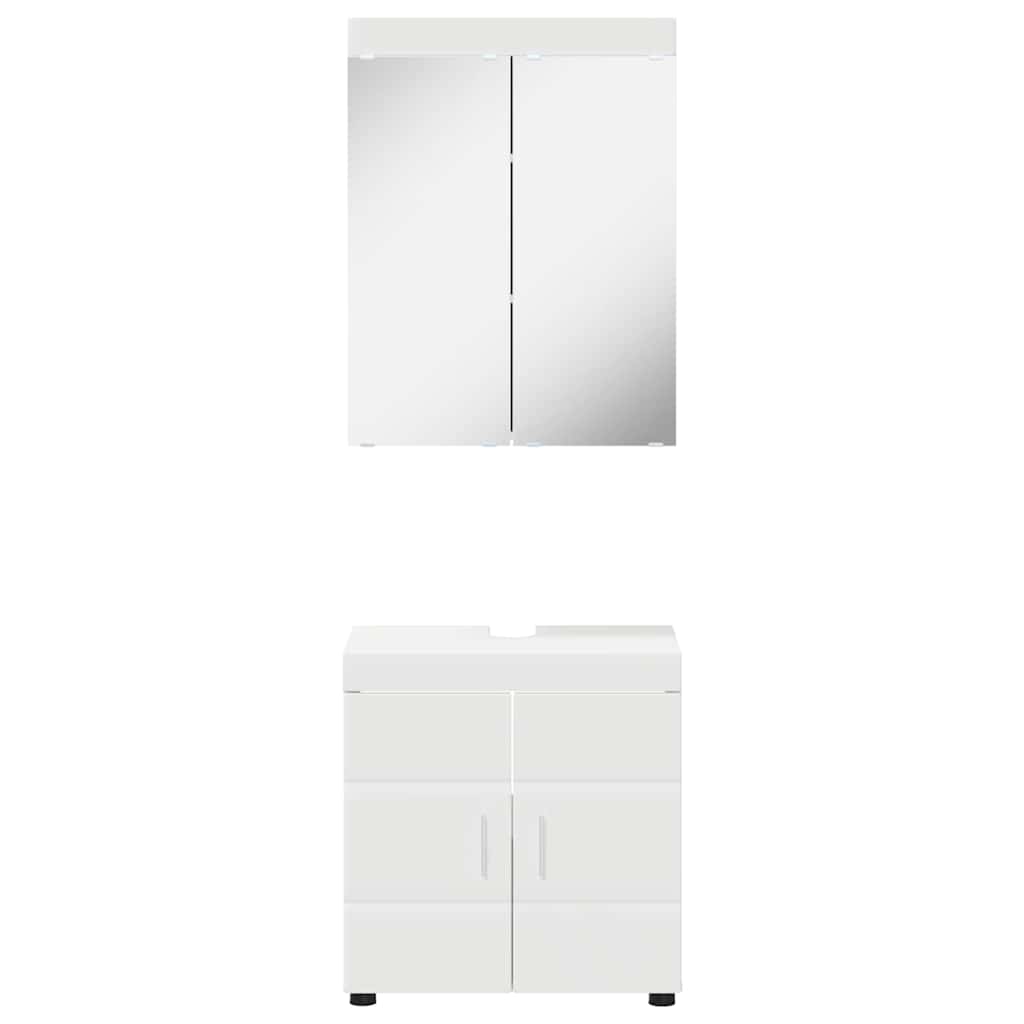 vidaXL Badkamermeubel Set TULUM 2 pcs Wit 60 x 34 x 63 cm Bewerkt hout