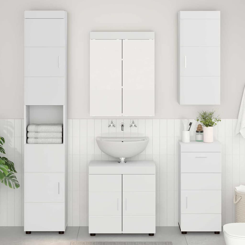 vidaXL Badkamermeubel Set TULUM 2 pcs Wit 60 x 34 x 63 cm Bewerkt hout