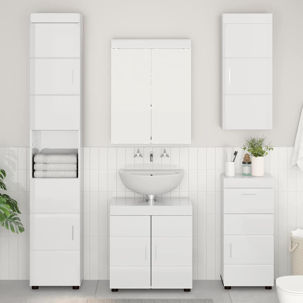 vidaXL Badkamermeubel Set TULUM 2 pcs Wit 60 x 34 x 63 cm Bewerkt hout
