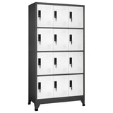 vidaXL Lockerkast met 6 vakken 90x45x180 cm staal grijs