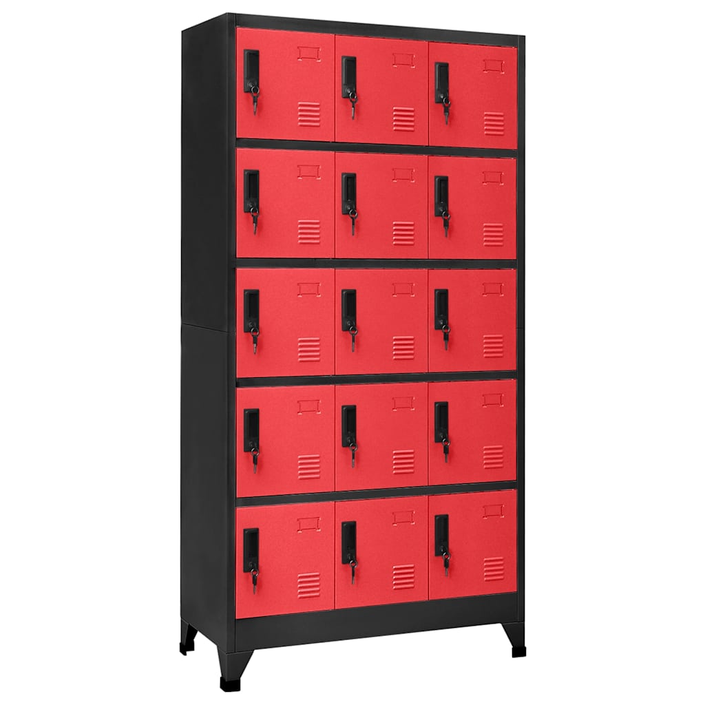 vidaXL Lockerkast met 6 vakken 90x45x180 cm staal grijs