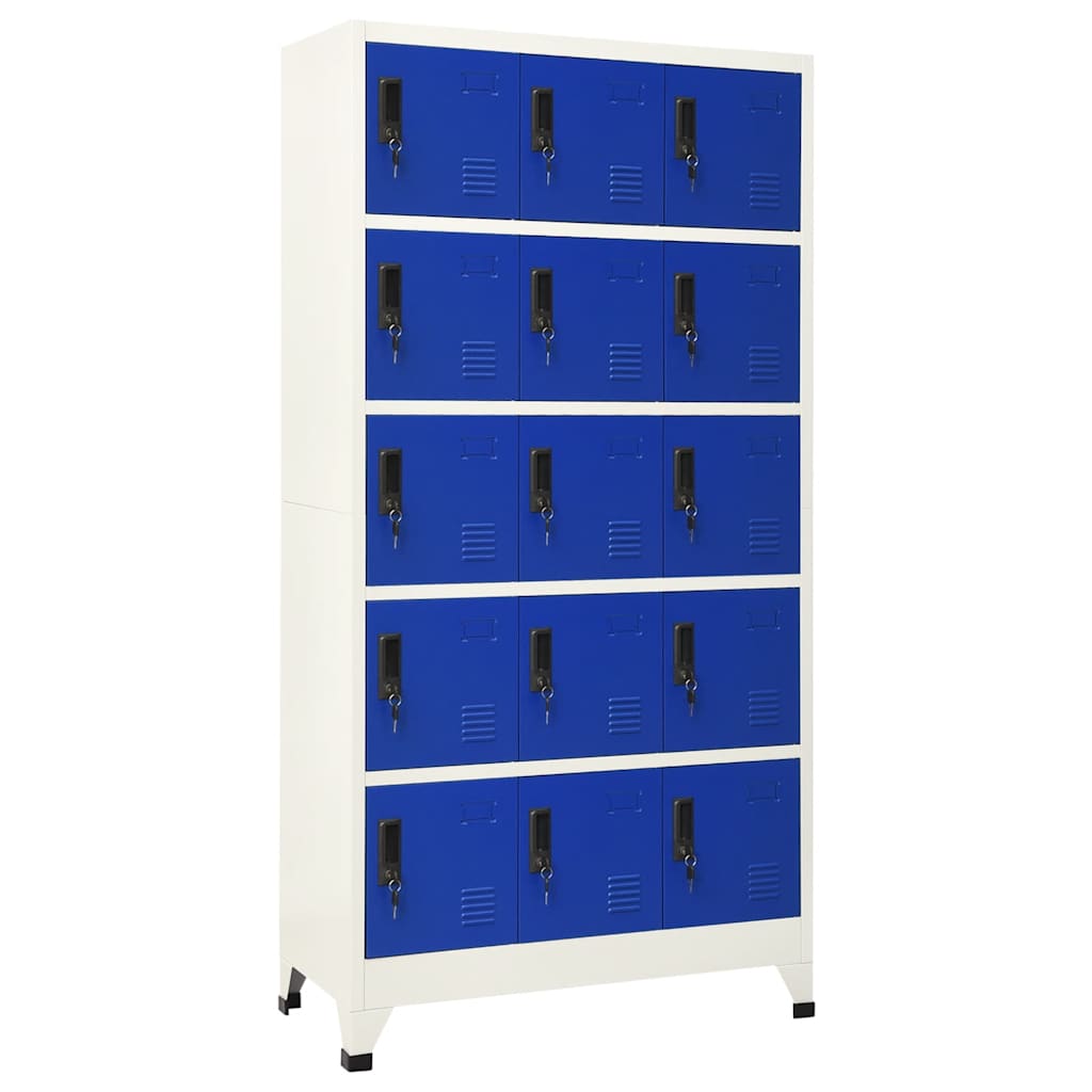 vidaXL Lockerkast met 6 vakken 90x45x180 cm staal grijs
