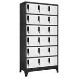 vidaXL Lockerkast met 6 vakken 90x45x180 cm staal grijs