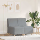 vidaXL Modulaire Sofa Eenheid Armless 2 pcs Lichtgrijs 55 x 74 x 82 cm
