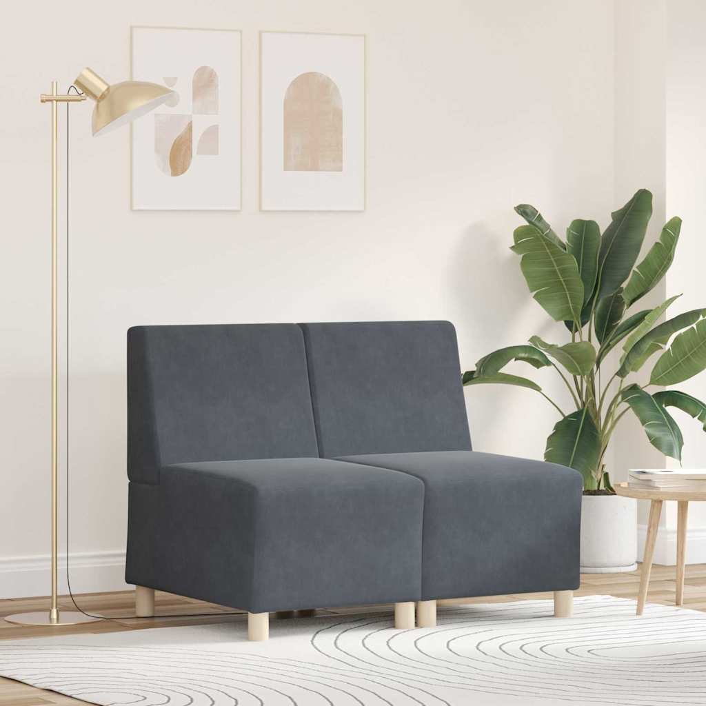 vidaXL Modulaire Sofa Eenheid Armless 2 pcs Lichtgrijs 55 x 74 x 82 cm
