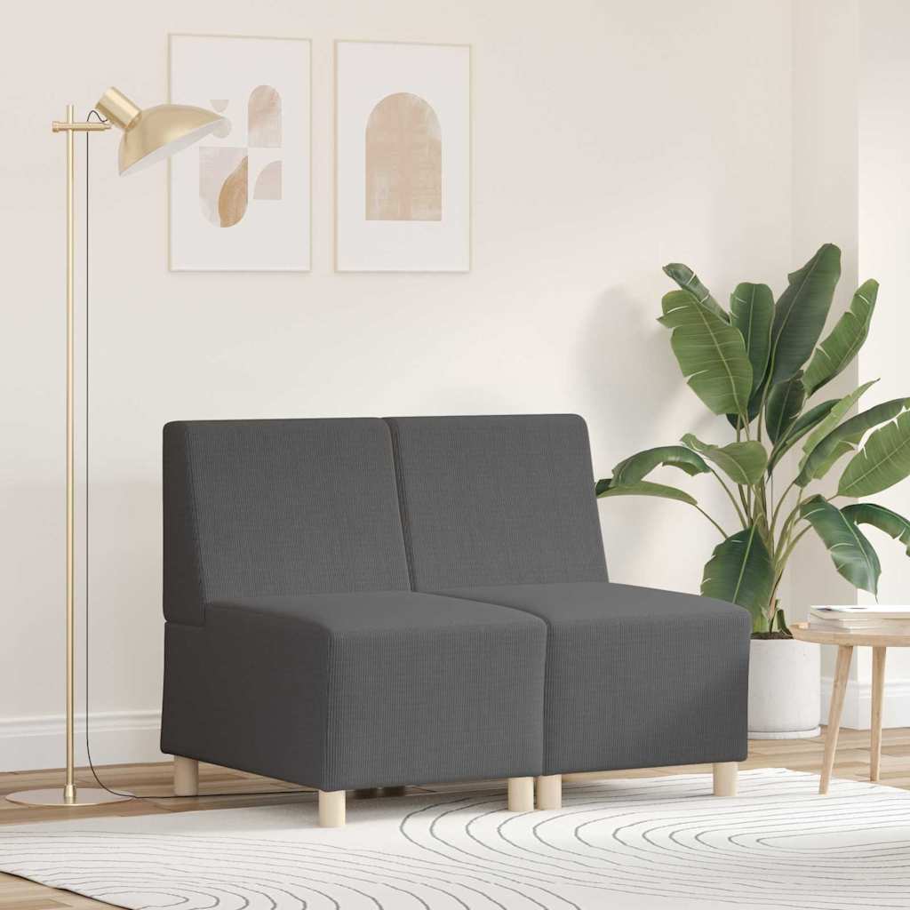vidaXL Modulaire Sofa Eenheid Armless 2 pcs Lichtgrijs 55 x 74 x 82 cm