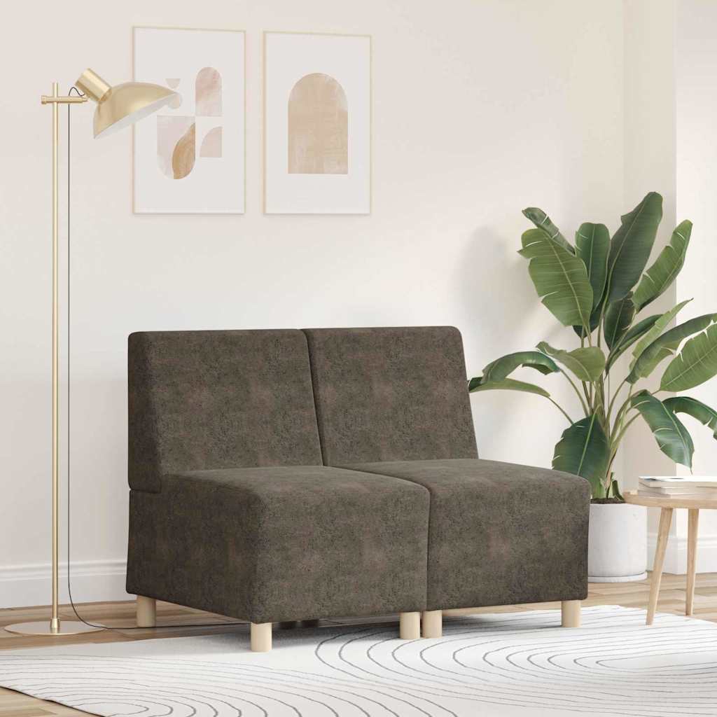 vidaXL Modulaire Sofa Eenheid Armless 2 pcs Bruin 55 x 74 x 82 cm