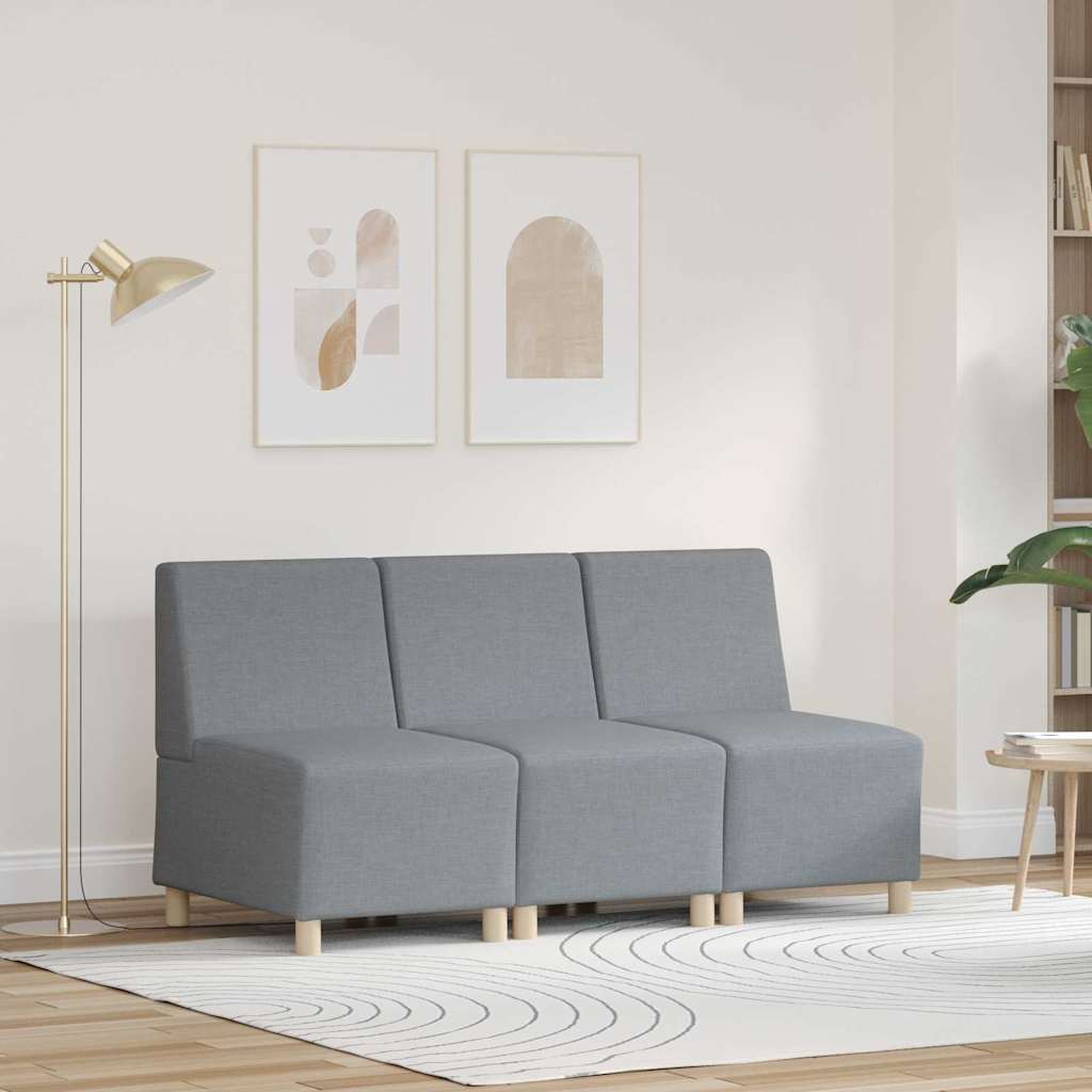 vidaXL Modulaire Sofa Eenheid Armless 2 pcs Lichtgrijs 55 x 74 x 82 cm