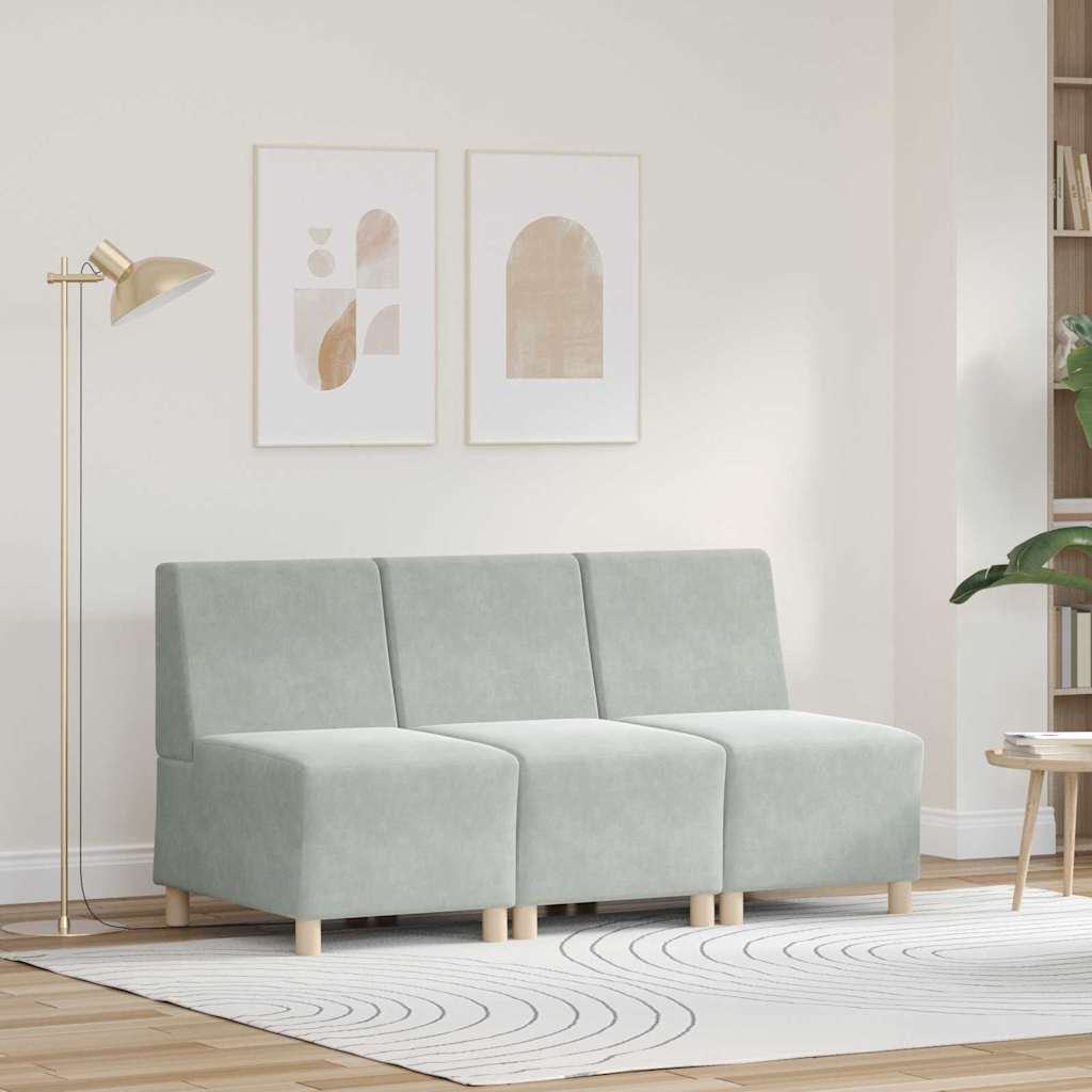 vidaXL Modulaire Sofa Eenheid Armless 2 pcs Lichtgrijs 55 x 74 x 82 cm