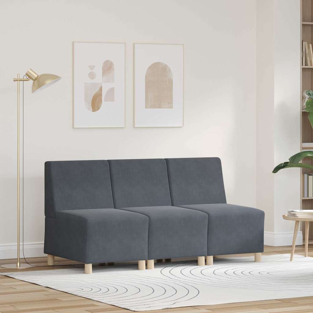 vidaXL Modulaire Sofa Eenheid Armless 2 pcs Lichtgrijs 55 x 74 x 82 cm