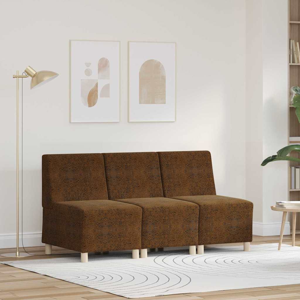 vidaXL Modulaire Sofa Eenheid Armless 2 pcs Bruin 55 x 74 x 82 cm