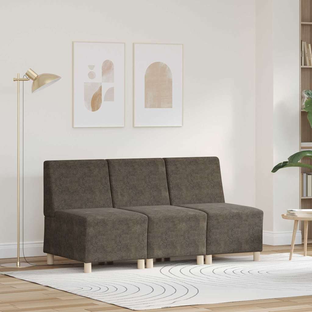 vidaXL Modulaire Sofa Eenheid Armless 2 pcs Bruin 55 x 74 x 82 cm