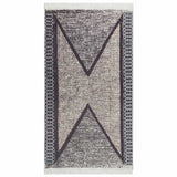 vidaXL Vloerkleed 120x180 cm katoen zwart en grijs