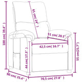 vidaXL Recliner fabric cream