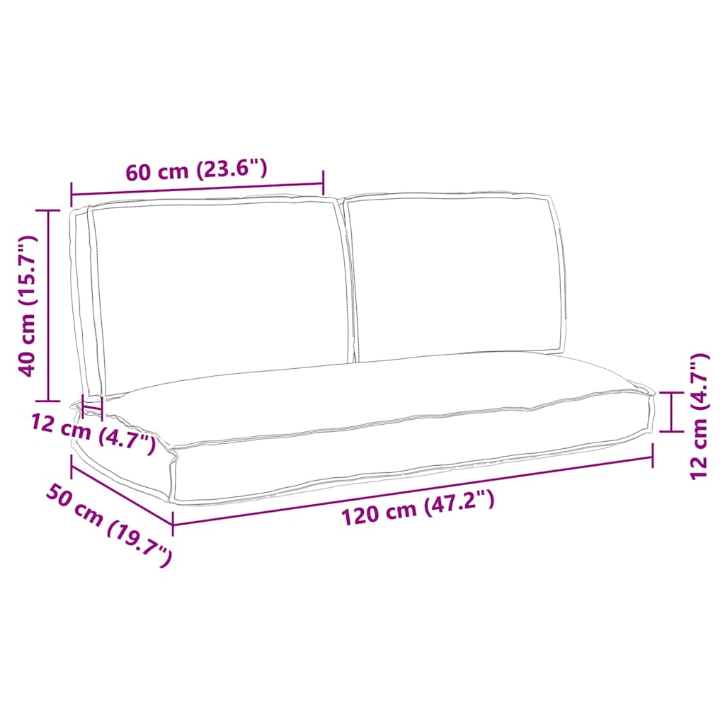 vidaXL Cushion Set 3 pcs Anthracite Oxford Fabric