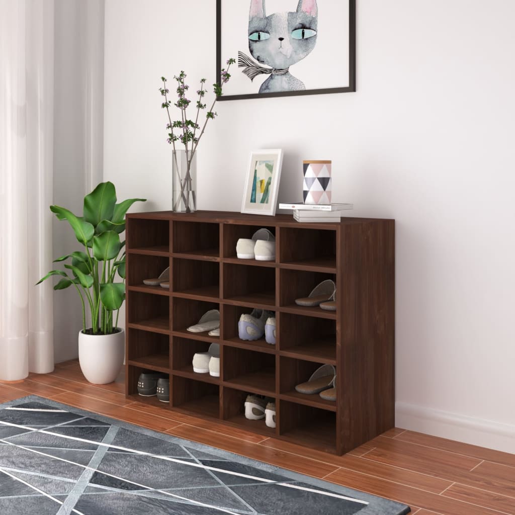 vidaXL Schoenenrek 92x30x67,5 cm bewerkt hout eikenkleurig