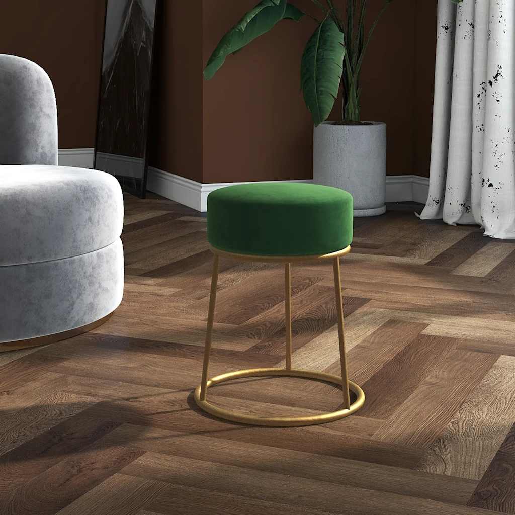 vidaXL Hocker rond fluweel groen