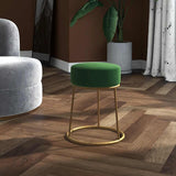 vidaXL Hocker rond fluweel groen