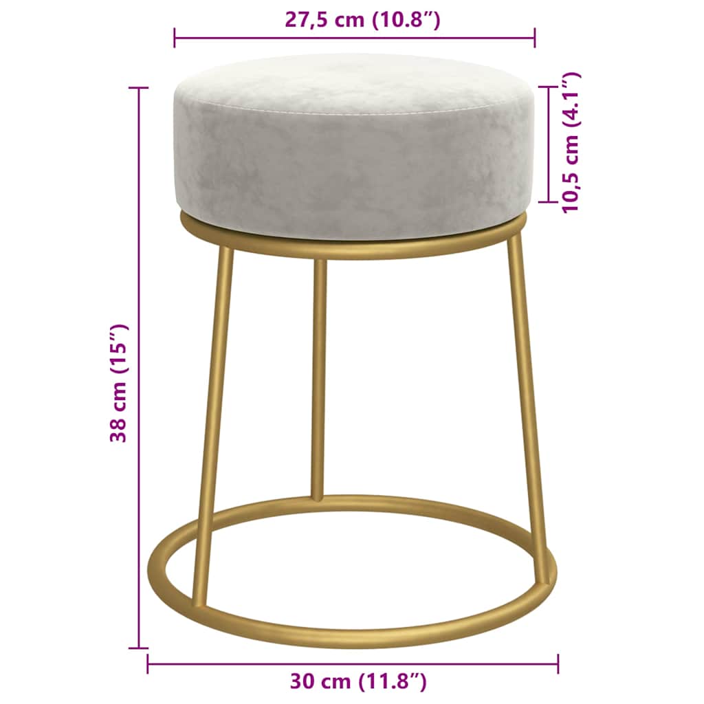 vidaXL Hocker rond fluweel groen