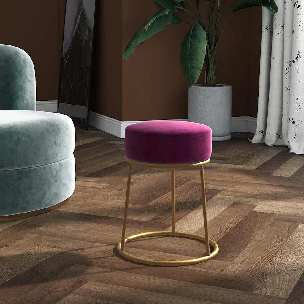 vidaXL Hocker rond fluweel groen